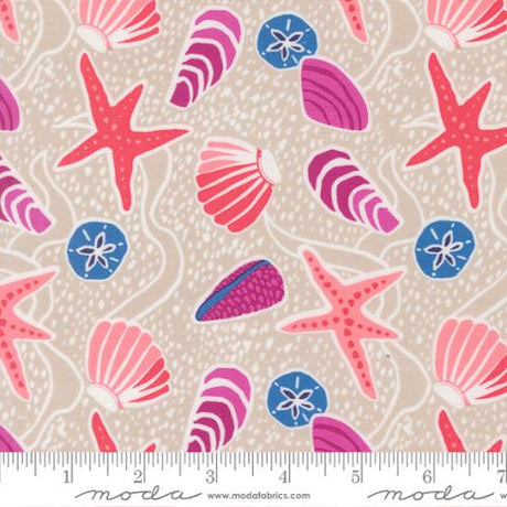 Cotton Print Reef Sea Shells Sand 44/45 Fabric