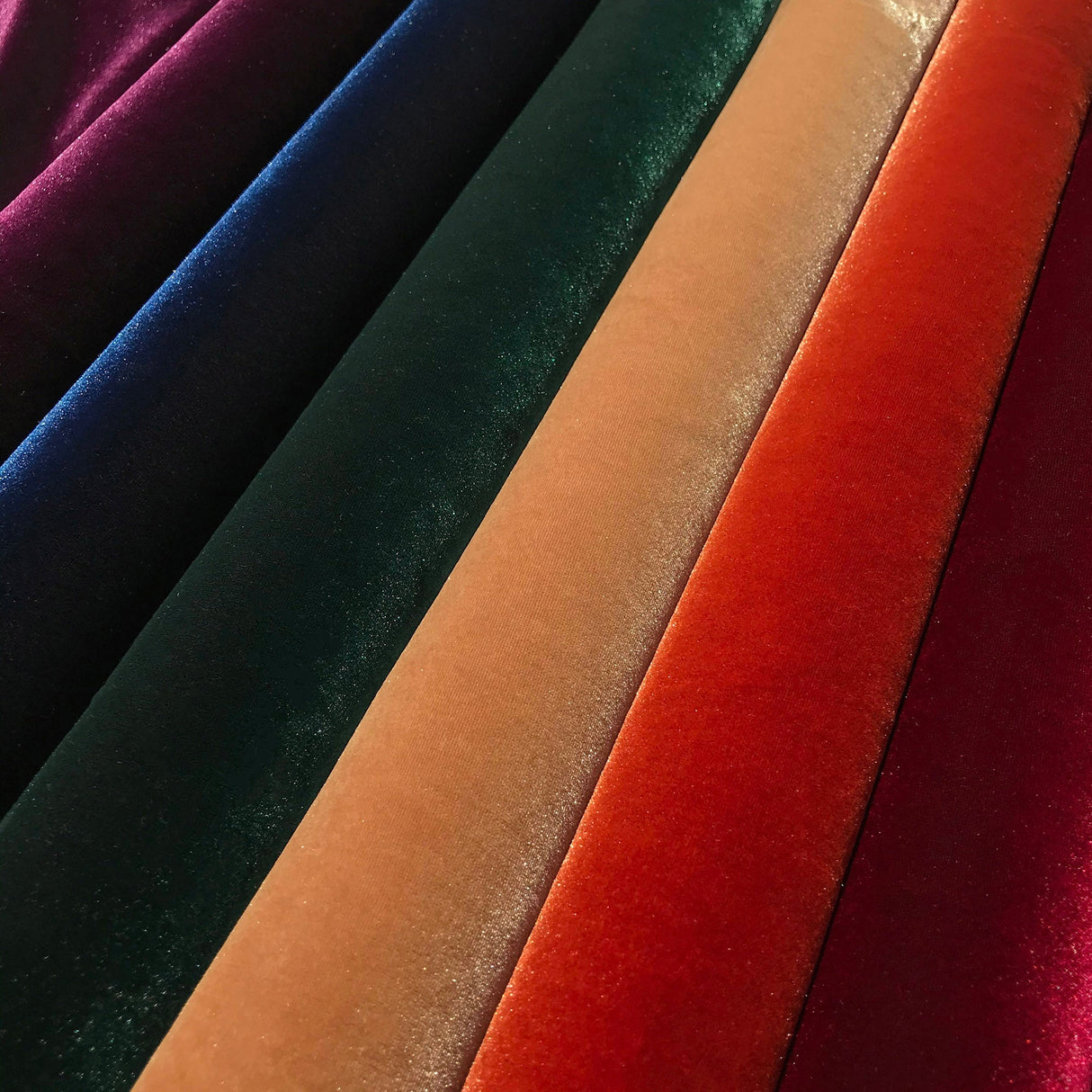Regal Matte Stretch Velvet Polyester Spandex Fabric - Black, 4-Way Stretch, 58" Width (1 Yard)