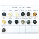 Regent Suit Buttons Fabric - Black, Blue/Gray, Bone, Brown, Charcoal, Ivory, Lt. Brown, Lt. Gray, Navy, Olive, Smoke, Tobacco, White, Ligne 24, Ligne 32