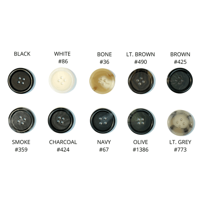 Regent Overcoat Buttons Ligne 40 - Overcoat Button Fabric, Black, L40
