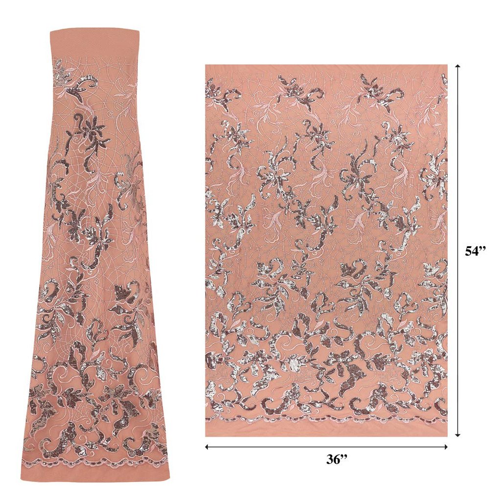 Renaissance Stretch Mesh Sequin Fabric - Royal, White, Champagne, Coral, Red, Burgundy, Green, Navy, Black, 54" Width (1 Yard)