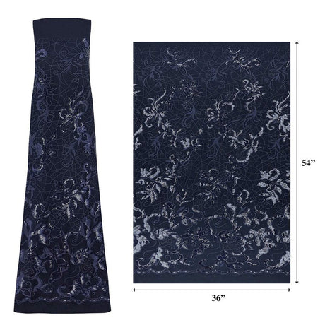 Renaissance Stretch Mesh Sequin Fabric - Royal, White, Champagne, Coral, Red, Burgundy, Green, Navy, Black, 54" Width (1 Yard)