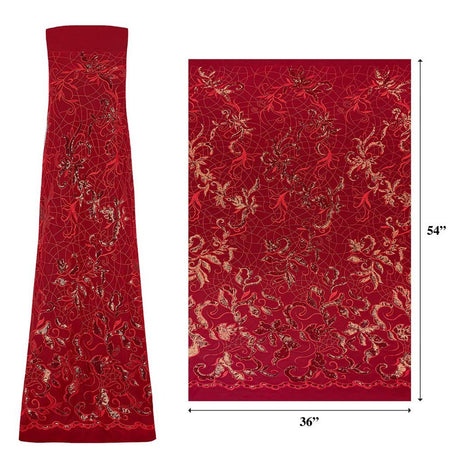 Renaissance Stretch Mesh Sequin Fabric - Royal, White, Champagne, Coral, Red, Burgundy, Green, Navy, Black, 54" Width (1 Yard)