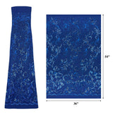 Renaissance Stretch Mesh Sequin Fabric - Royal, White, Champagne, Coral, Red, Burgundy, Green, Navy, Black, 54" Width (1 Yard)