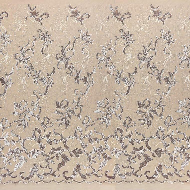 Renaissance Stretch Mesh Sequin Fabric - Royal, White, Champagne, Coral, Red, Burgundy, Green, Navy, Black, 54" Width (1 Yard)