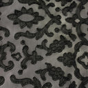 Embroidered Mesh Black Fabric