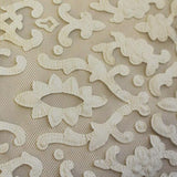 Renee Embroidered Mesh Polyester Spandex Fabric - Embroidered Pleather, 54" Cut Width, 50" Usable Width, 180 Gsm (1 Yard)