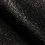 Reptile Polyurethane/Polyester Fabric - Black Reptile Texture, 58" Width (1 Yard)