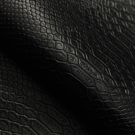 Reptile Polyurethane/Polyester Fabric - Black Reptile Texture, 58" Width (1 Yard)