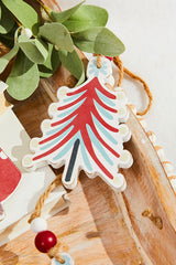 5 Inch Wooden Christmas Tree Ornament Decorative Hanging Ornament