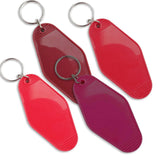 Retro Motel Keychain with Silver Ring - Berry Red (4 per Set)