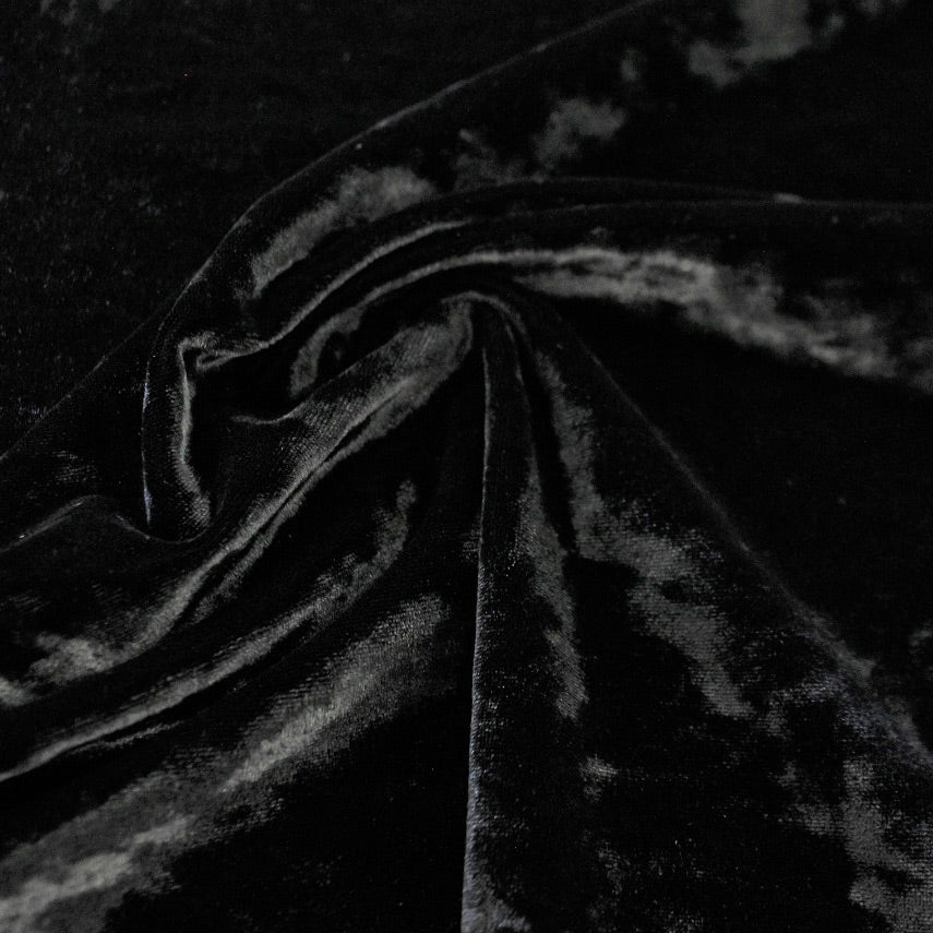 Revival Crushed Stretch Velvet Fabric - 4-Way Stretch, 56" Width, Assorted Colors (1 Yard)