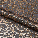 Revolve Sequin On Stretch Mesh Fabric - Black/Gold, Black/Rose Gold, Black/Silver, 46" Width (1 Yard)
