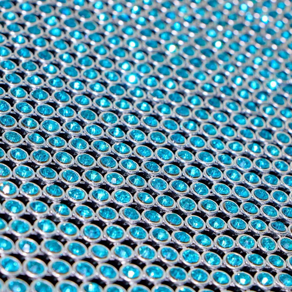 Rhinestone Aluminum Scale Mesh Fabric - Iridescent, Scale Pattern, 21" X 62" (1 Piece)