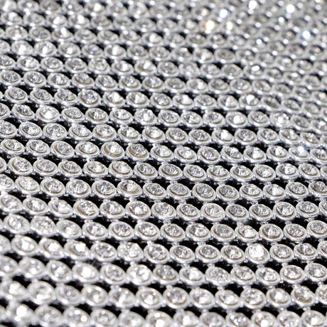 Rhinestone Aluminum Scale Mesh Fabric - Iridescent, Scale Pattern, 21" X 62" (1 Piece)