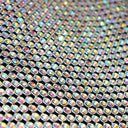 Rhinestone Aluminum Scale Mesh Fabric - Iridescent, Scale Pattern, 21" X 62" (1 Piece)