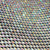 Rhinestone Aluminum Scale Mesh Fabric - Iridescent, Scale Pattern, 21" X 62" (1 Piece)