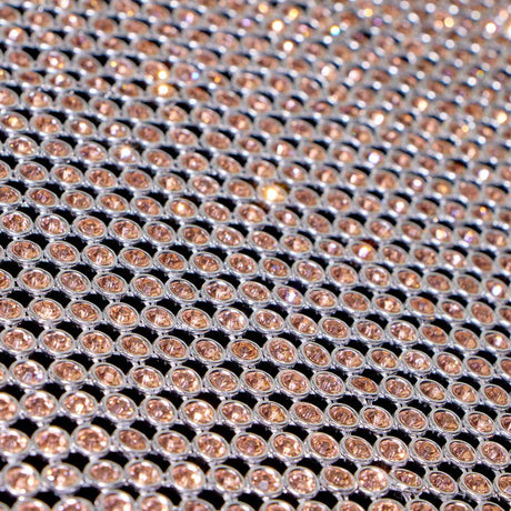 Rhinestone Aluminum Scale Mesh Fabric - Iridescent, Scale Pattern, 21" X 62" (1 Piece)