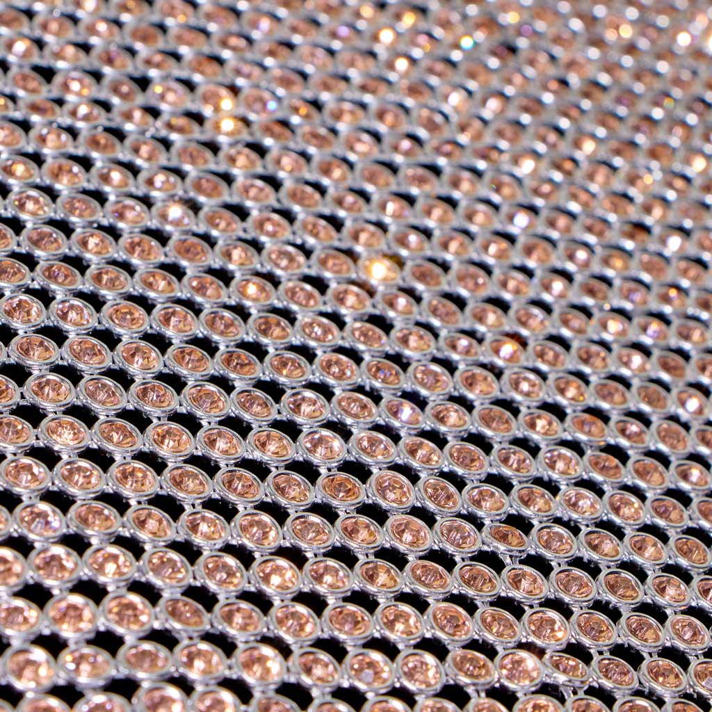 Rhinestone Aluminum Scale Mesh Fabric - Iridescent, Scale Pattern, 21" X 62" (1 Piece)
