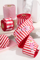 2.5" x 10 Yard Red and White Checked Ribbon