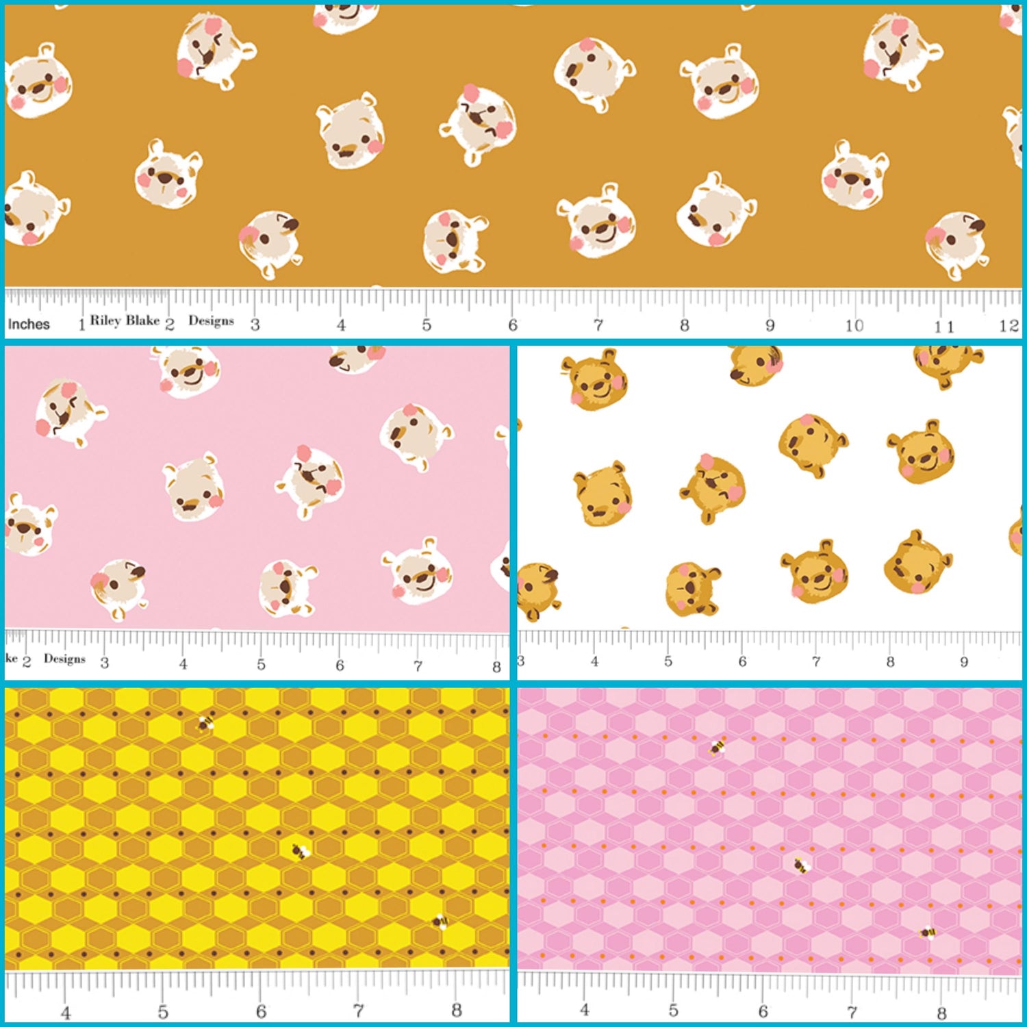 Fat Quarter Bundle 100 Aker Woods Winnie the Pooh Riley Blake