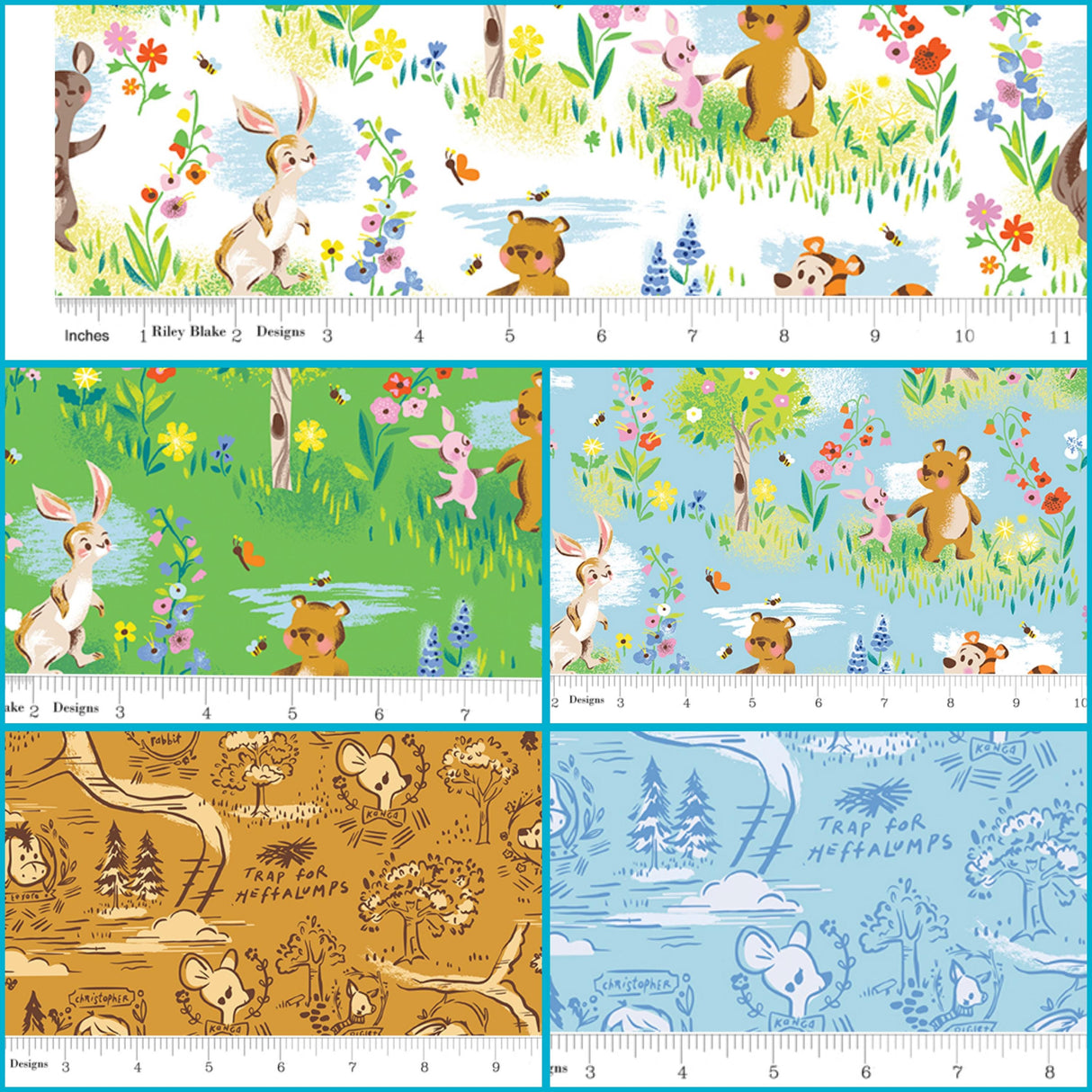 Fat Quarter Bundle 100 Aker Woods Winnie the Pooh Riley Blake