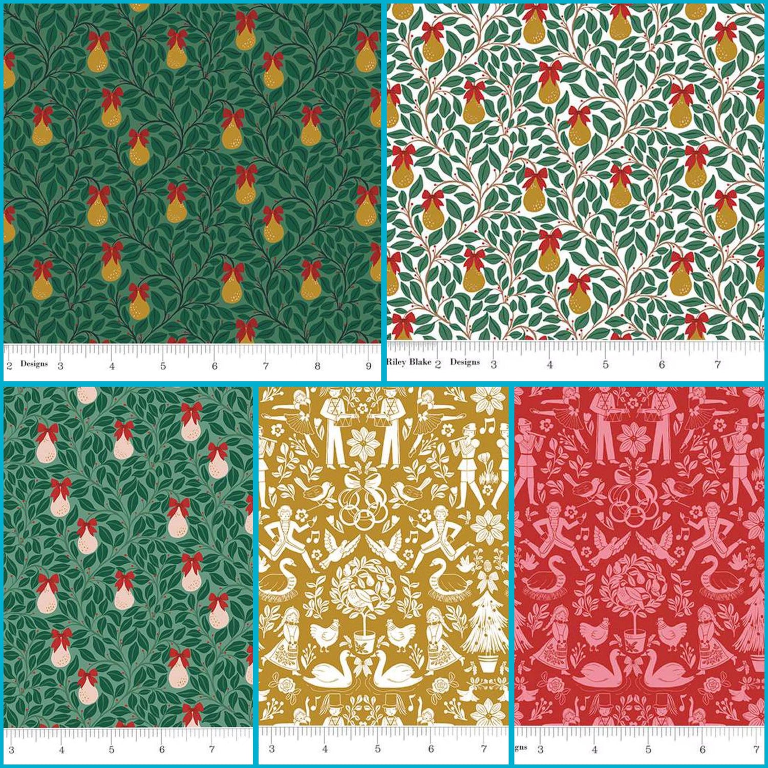 Fat Quarter Bundle A Pear-fect Christmas Riley Blake