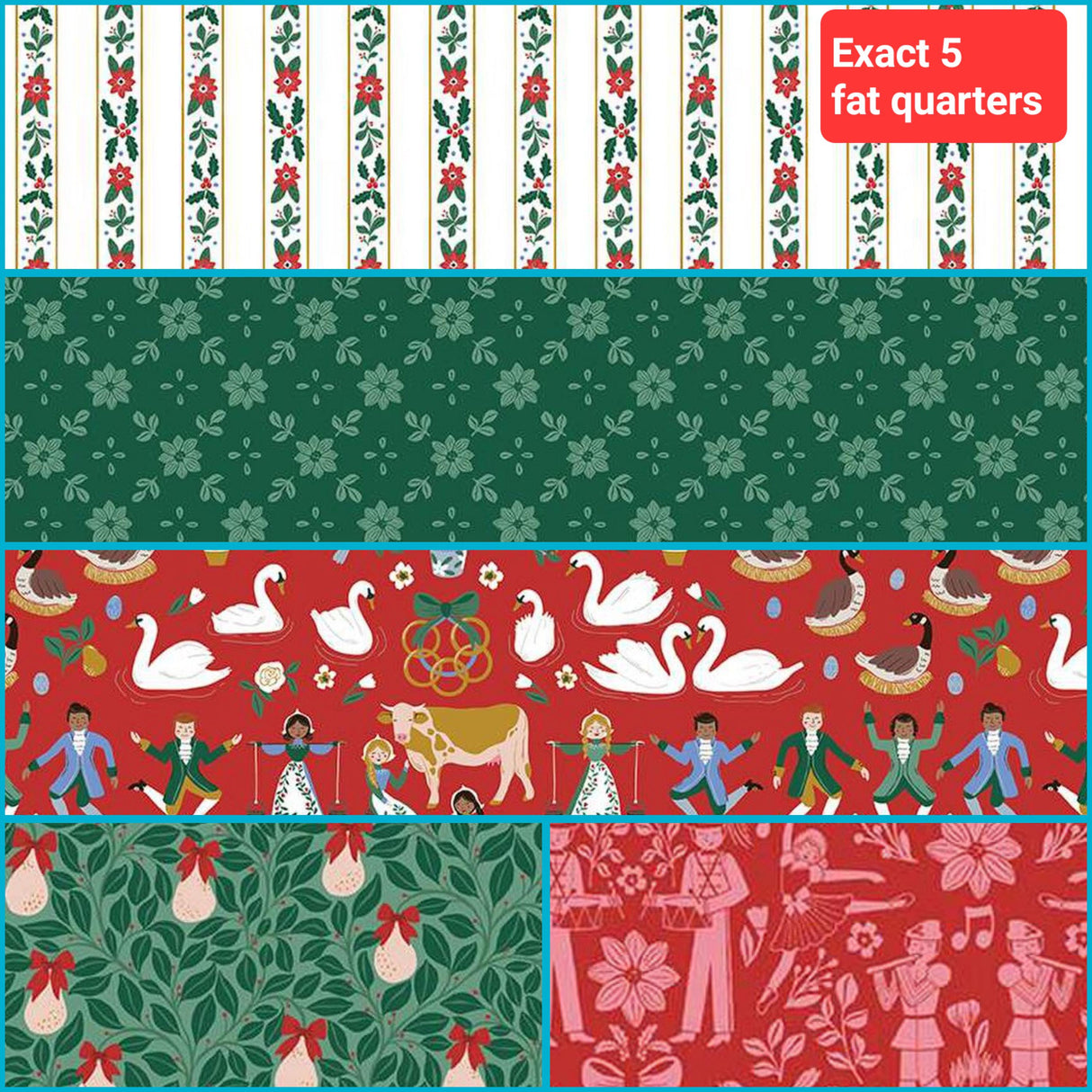 Fat Quarter Bundle A Pear-fect Christmas Riley Blake
