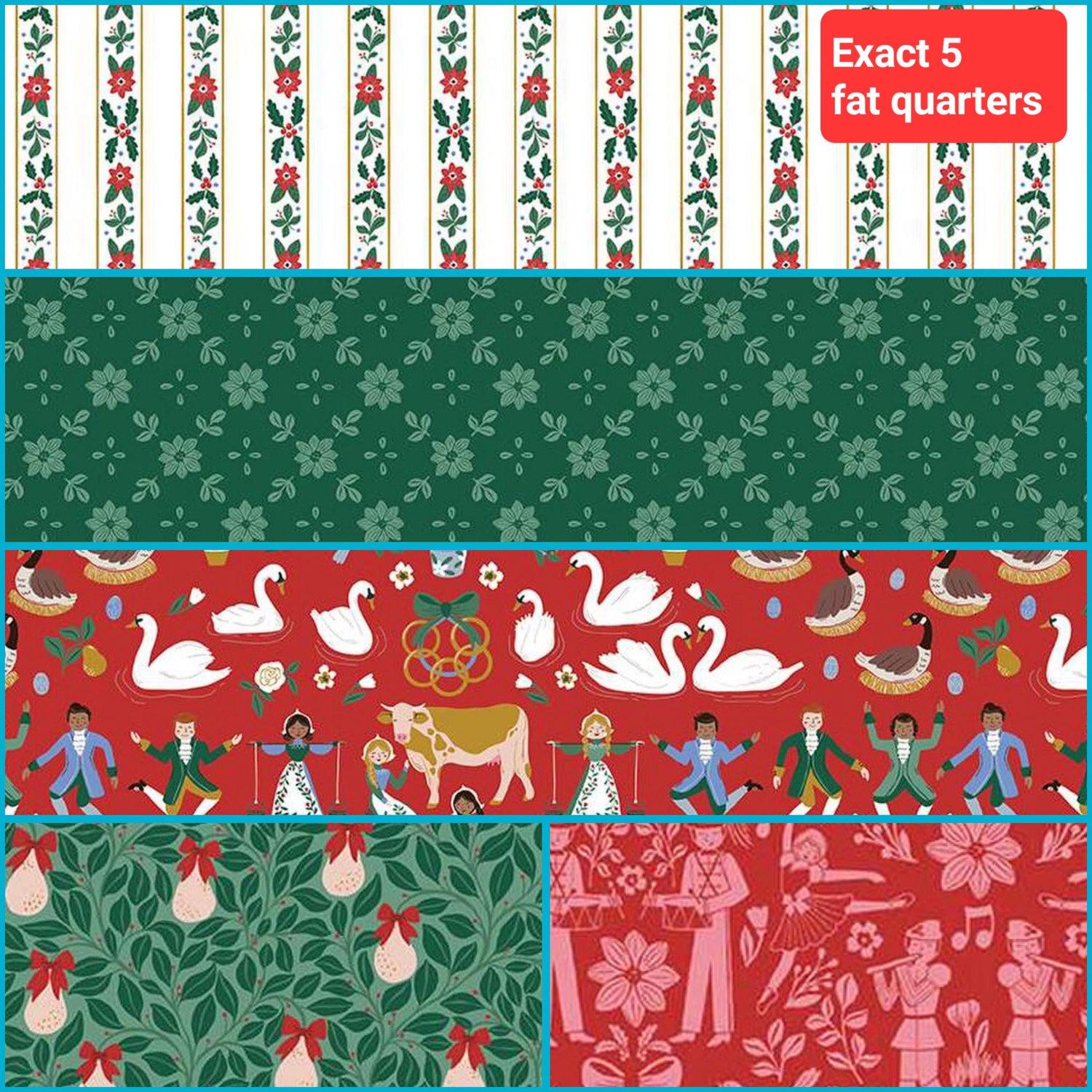 Fat Quarter Bundle A Pear-fect Christmas Riley Blake