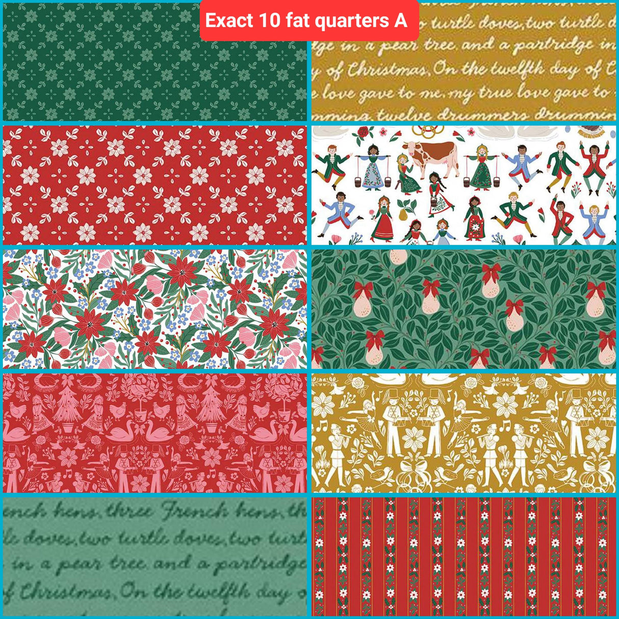 Fat Quarter Bundle A Pear-fect Christmas Riley Blake