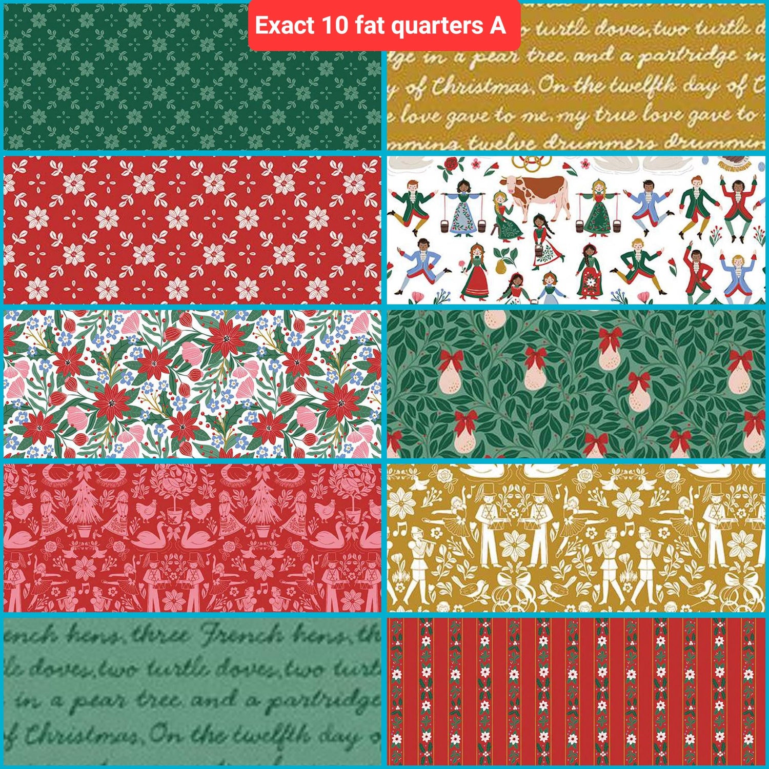Fat Quarter Bundle A Pear-fect Christmas Riley Blake