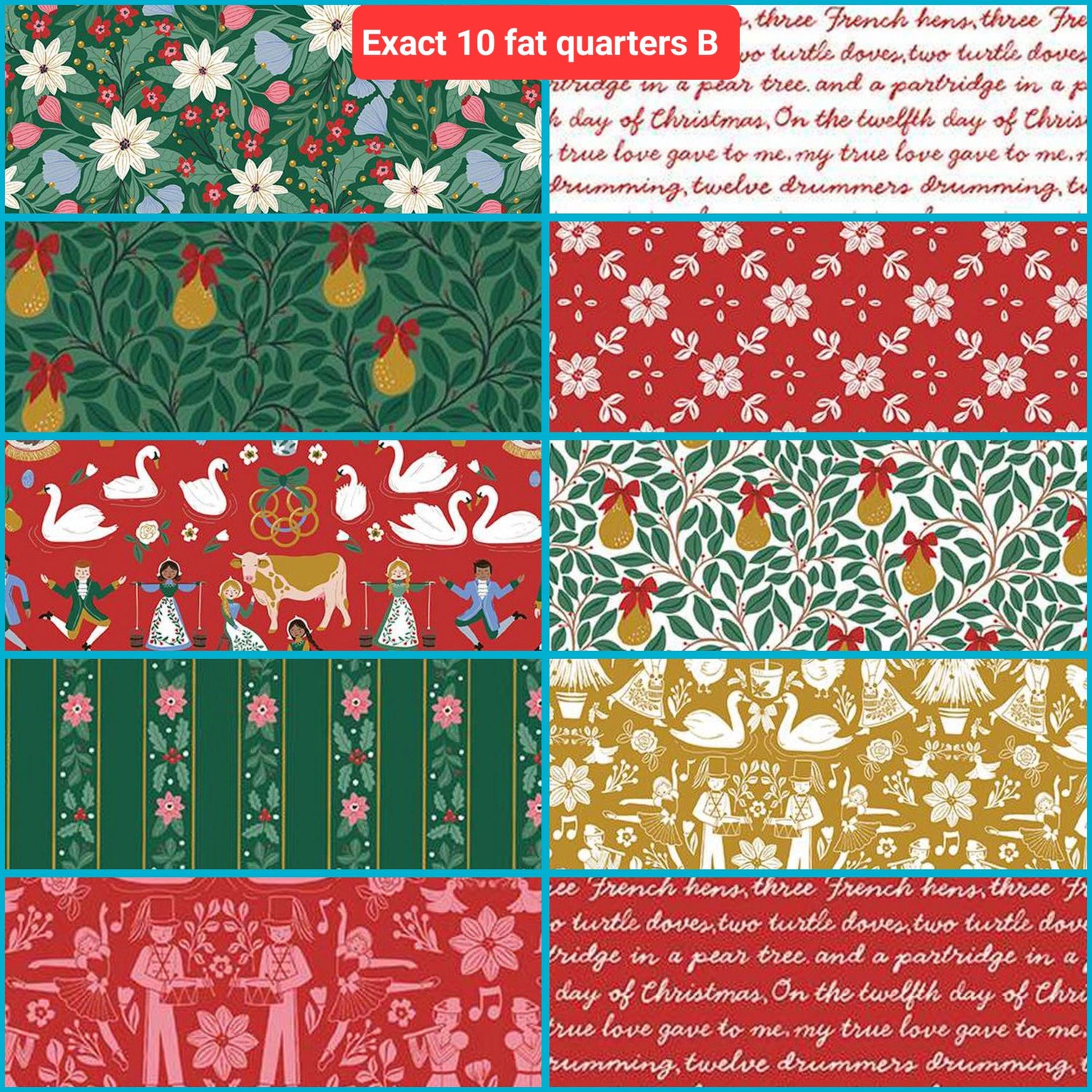 Fat Quarter Bundle A Pear-fect Christmas Riley Blake