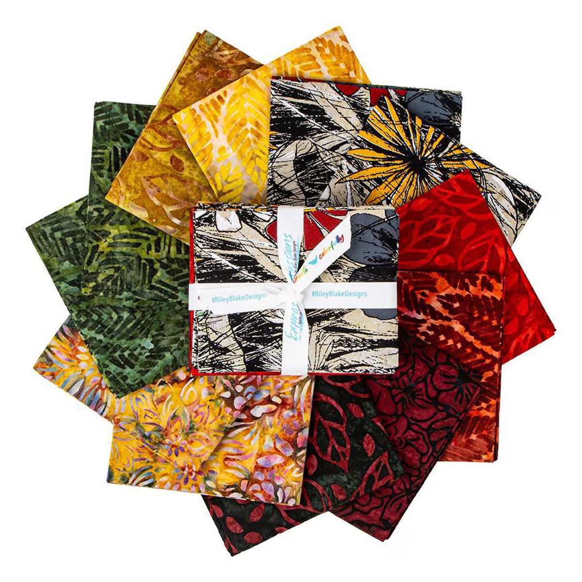 Fat Quarter Bundle Floral Reflections Batiks Riley Blake