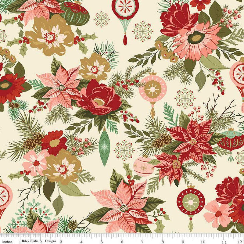 Quilting Cotton Glisten Main Eggnog Floral Riley Blake Designs