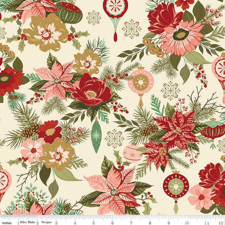 Quilting Cotton Glisten Main Eggnog Floral Riley Blake Designs