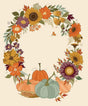 Fabric Panel The Awe of Autumn Autumn Wreath Cream Riley Blake