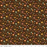Quilting Cotton The Awe of Autumn Floral Brown Riley Blake Designs