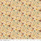 Quilting Cotton The Awe of Autumn Floral Latte Riley Blake Designs