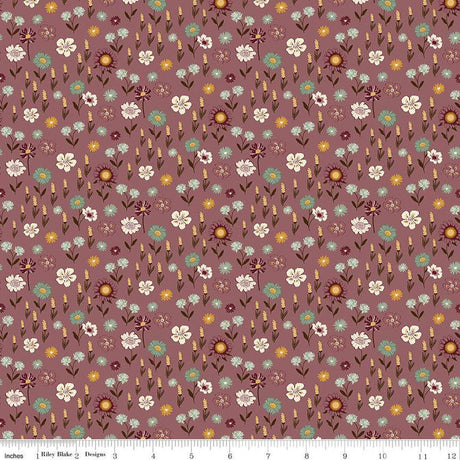 Quilting Cotton The Awe of Autumn Floral Purple Riley Blake Designs