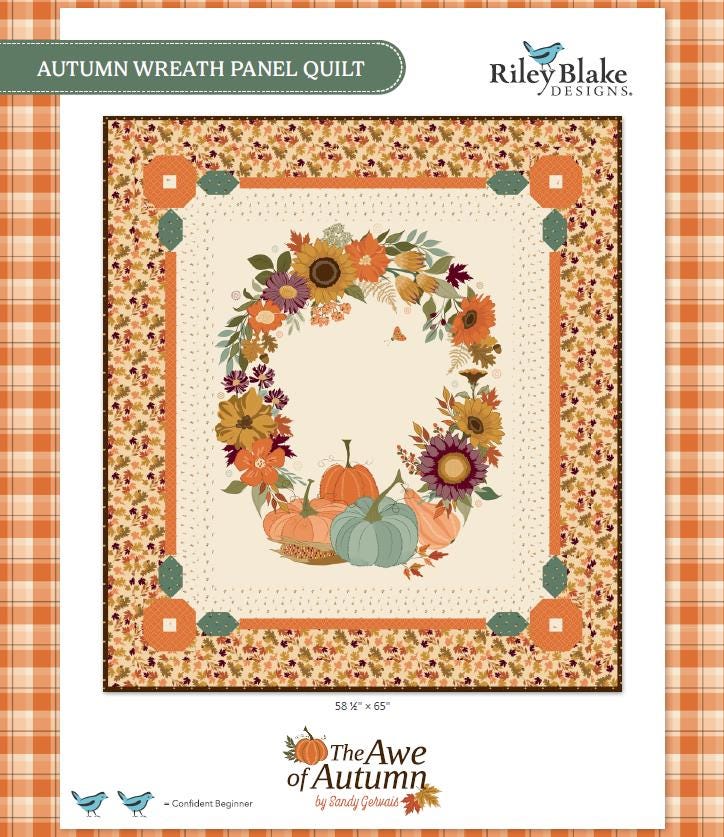 Quilting Cotton The Awe of Autumn Flower Toss Pine Riley Blake