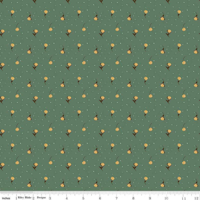 Quilting Cotton The Awe of Autumn Flower Toss Pine Riley Blake
