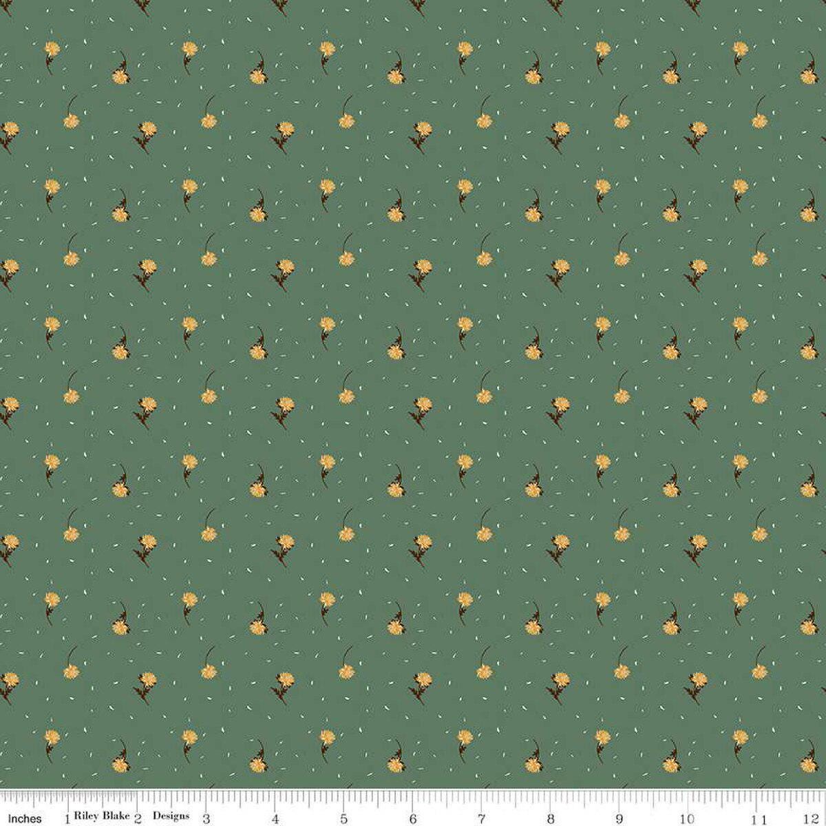 Quilting Cotton The Awe of Autumn Flower Toss Pine Riley Blake