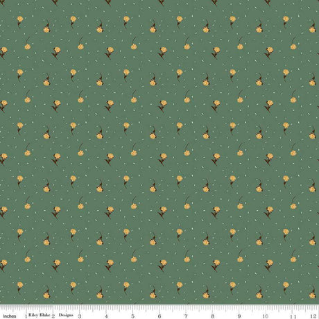 Quilting Cotton The Awe of Autumn Flower Toss Pine Riley Blake