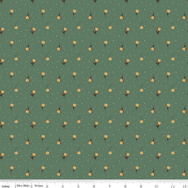 Quilting Cotton The Awe of Autumn Flower Toss Pine Riley Blake