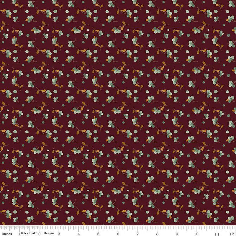 Quilting Cotton The Awe of Autumn Grid Hazy Mahogany Riley Blake Designs