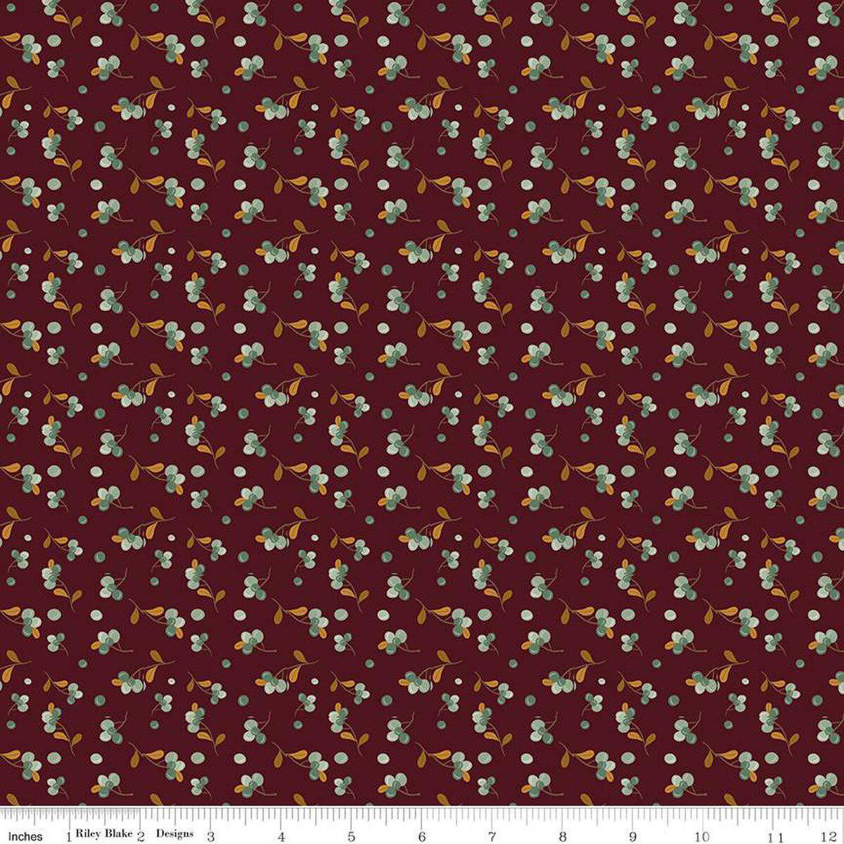 Quilting Cotton The Awe of Autumn Grid Hazy Mahogany Riley Blake Designs