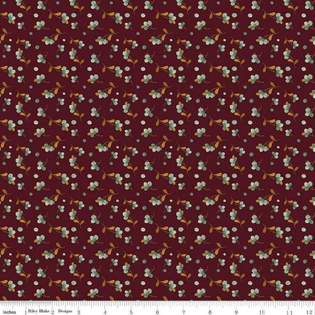 Quilting Cotton The Awe of Autumn Grid Hazy Mahogany Riley Blake Designs