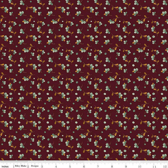 Quilting Cotton The Awe of Autumn Grid Hazy Mahogany Riley Blake Designs