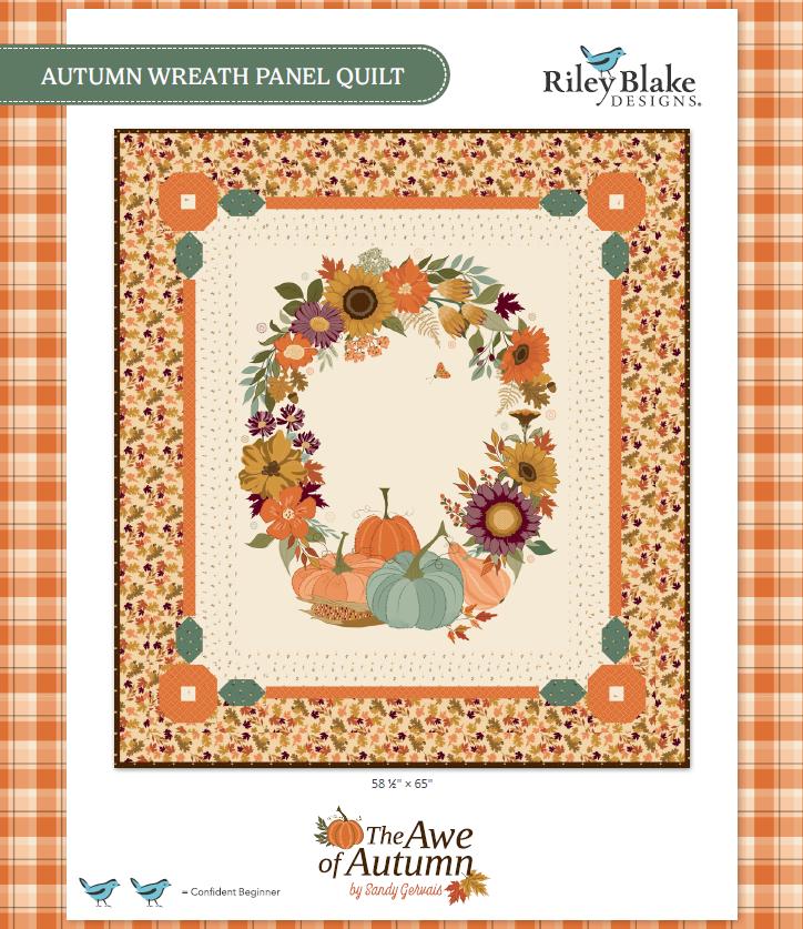 Quilting Cotton The Awe of Autumn Grid Hazy Green Riley Blake Designs