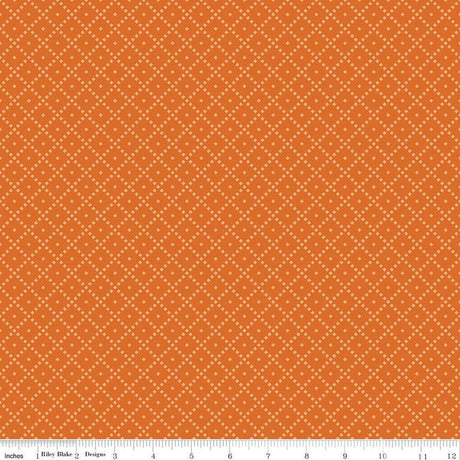 Quilting Cotton The Awe of Autumn Grid Orange Riley Blake Designs